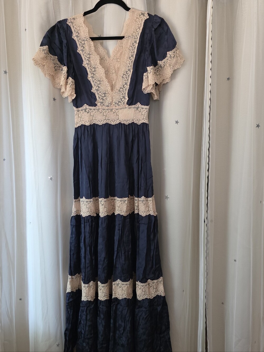 🍒NWT🍒 SPELL OCEAN GOWN DARKEST SAPPHIRE - Picture 5 of 10